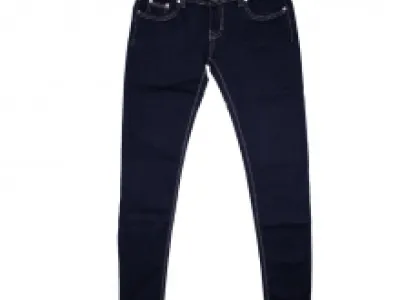 Jeans slim bleu foncé multipoche avec des rivets argentés