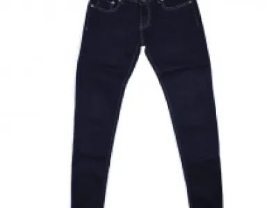 Jeans slim bleu foncé avec poches ornées de motif Union Jack
