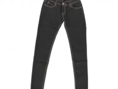 Jeans slim noir avec couture contrastante