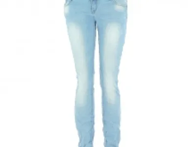 Jeans skinny délavé avec élastique à la base