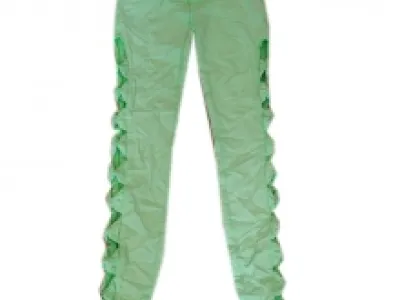 Pantalon vert paré de noeuds côté