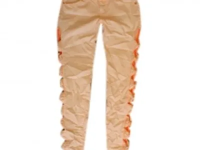 Pantalon rose orange paré de nœuds côtés