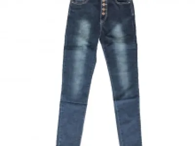 Jeans slim délavé taille haute