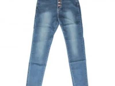 Joli jeans slim délavé avec braguette boutonnée