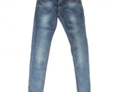 Jeans slim délavé avec braguette boutonnée