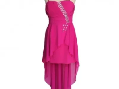 Robe de soirée ornée de cristaux avec écharpe