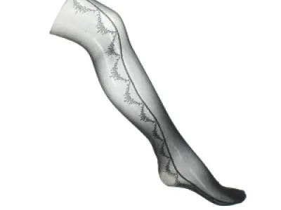 Collants voiles ornés de motif festonné sur le côté