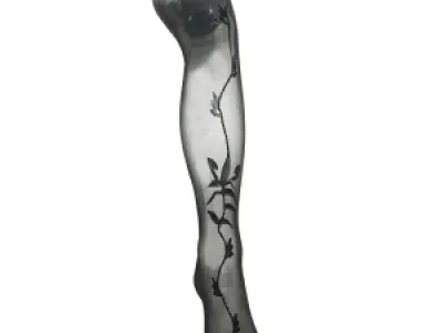 Collants voiles avec motif fleuri devant