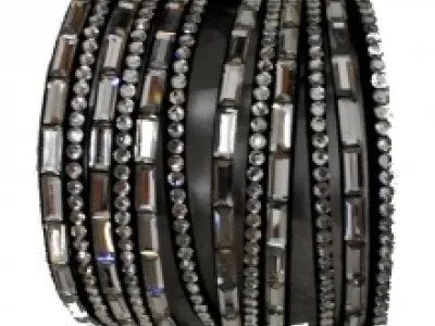 Bracelet double tour serti de strass