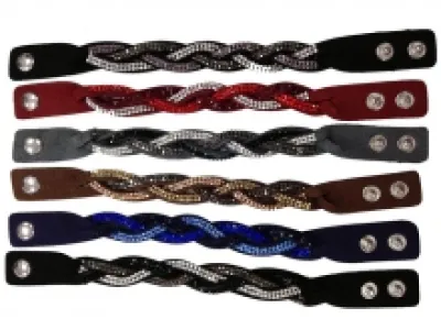 Bracelet tresse incrusté de strass