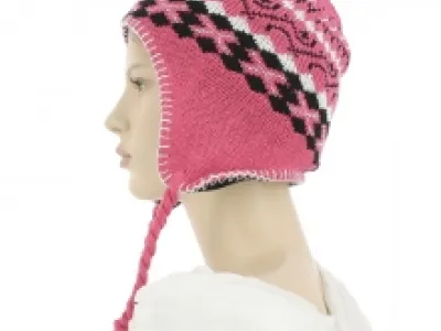Bonnet péruvien avec motif losange