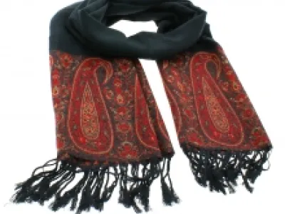 Écharpe à franges en deux tons avec motif baroque
