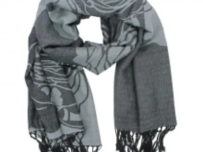 Écharpe à franges avec motif fantaisie