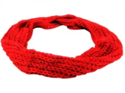 Écharpe tube en grosse maille ornée de sequins