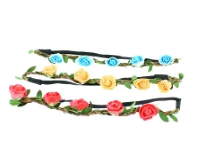 Joli bandeau élastiqué décoré de roses