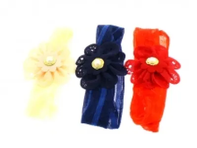 Bandeau orné d’une fleur perforée à perle