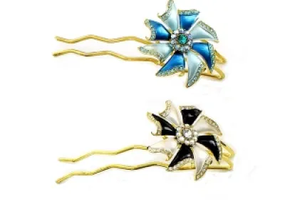 Épingle pour cheveux fleur orné de strass