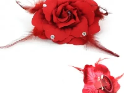 Élastiques cheveux fleur incrustée de strass