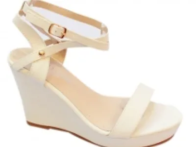 Sandales compensées blanches avec brides croisées