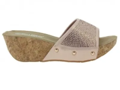 Sublimes mules champagne agrémentées de strass
