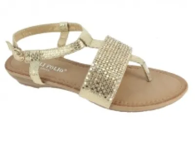 Sandales dorées à paillettes