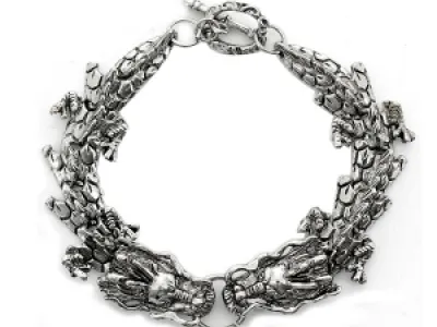 Bracelet dragons argenté