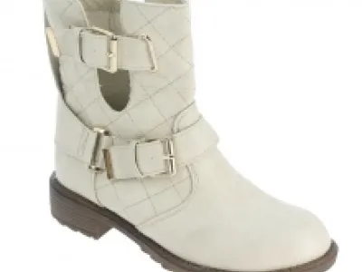 Bottines beiges avec motif matelassé