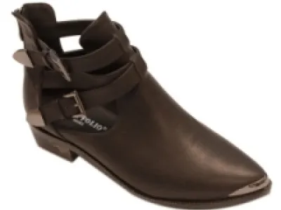 Bottines noires à bout pointu et zip arrière