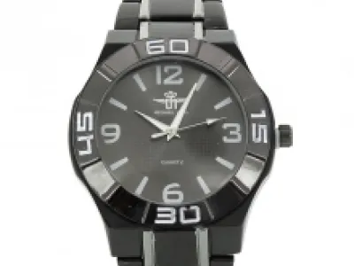 Montre métal avec index coloré
