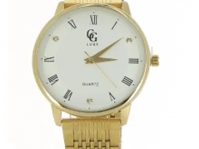 Montre en métal pour homme avec strass et chiffres romains