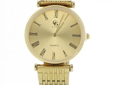Montre fashion en métal doré pour homme