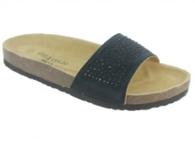 Sandales orthopédiques noires parées de strass
