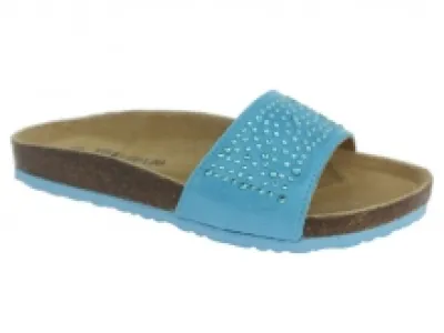 Sandales orthopédiques bleues parées de strass