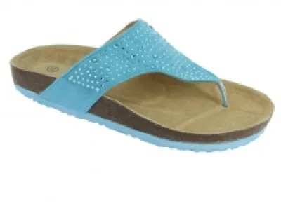 Sandales orthopédiques bleues incrustées de strass