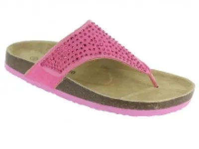 Sandales orthopédiques fuchsia incrustées de strass