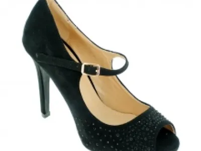 Escarpins noirs incrustés de strass
