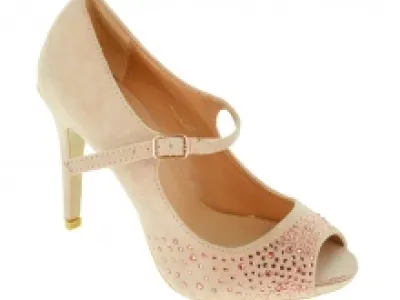 Escarpins roses incrustés de strass