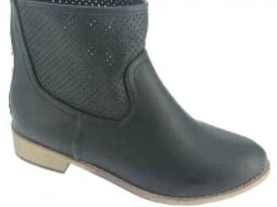 Jolies bottines noires ornées de perforation