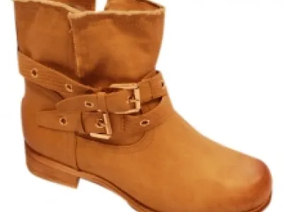 Bottine femme khaki avec brides