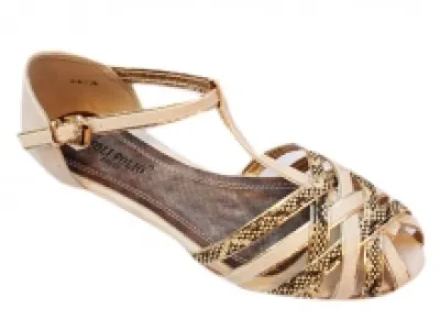Sandales blanc cassé à brides croisées