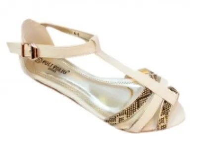 Sandales blanches avec brides en deux tons