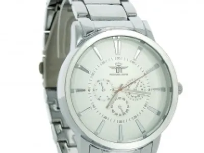 Montre métal avec trotteuse rouge