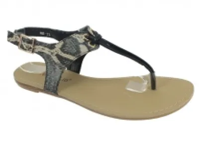 Sandales noires avec effet reptile