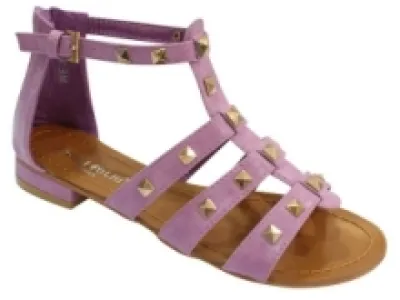 Sandales femme style spartiate avec brides cloutées et zip