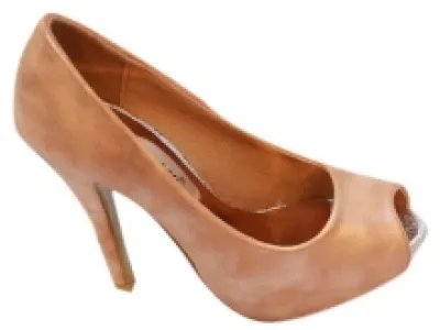 Escarpins champagne avec bout ouvert