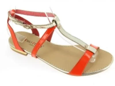 Sandales orange avec brides fines