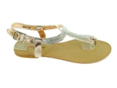 Sandales champagne incrustées de strass