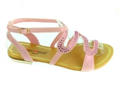 Sandales roses avec brides motif serpent