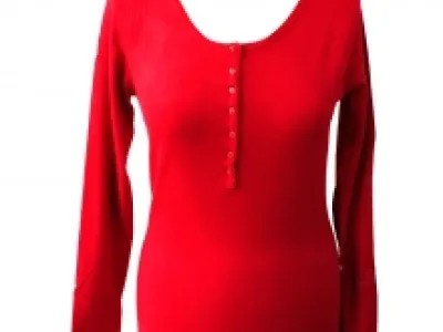Pull avec col rond et boutonnage 3/4