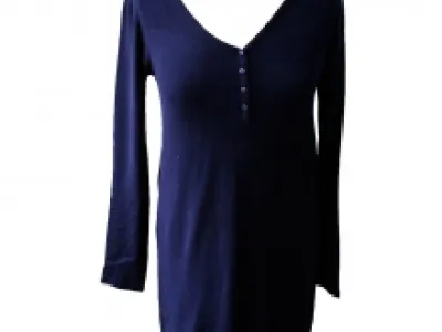Pull long avec col V